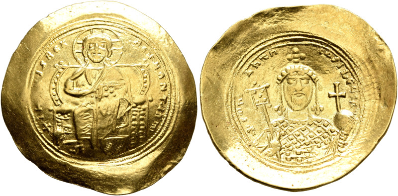 Constantine IX Monomachus, 1042-1055. Histamenon (Gold, 29 mm, 4.44 g, 6 h), Con...