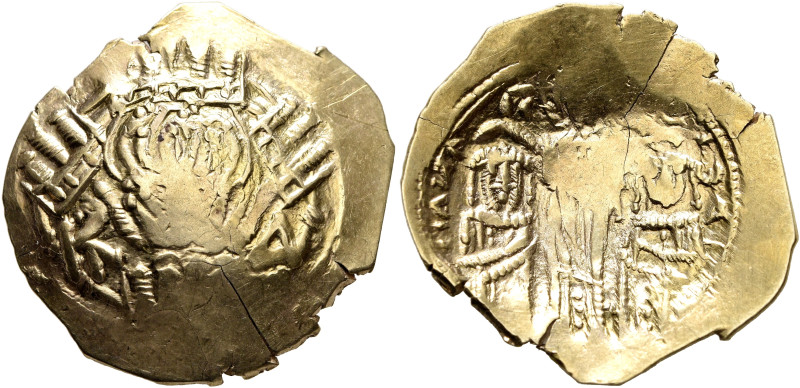 Andronicus II Palaeologus, with Michael IX, 1282-1328. Hyperpyron (Electrum, 24 ...