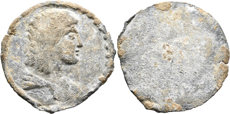 ROMAN. Anonymous, 1st-3rd centuries AD. Tessera (Lead, 33 mm, 11.15 g). Draped a...