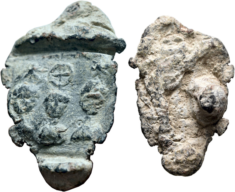 Uncertain, circa 5th-6th centuries. Seal (Lead, 30 mm, 8.95 g). Three draped mal...