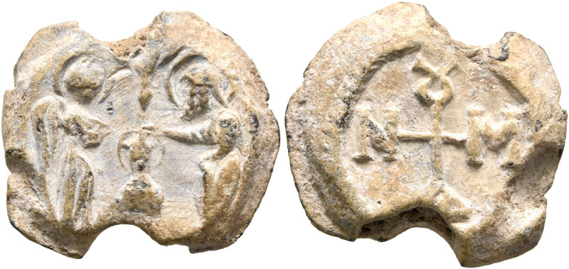 Damianos, 6th-7th centuries. Seal (Lead, 22 mm, 9.10 g, 12 h). The Baptism of Ch...