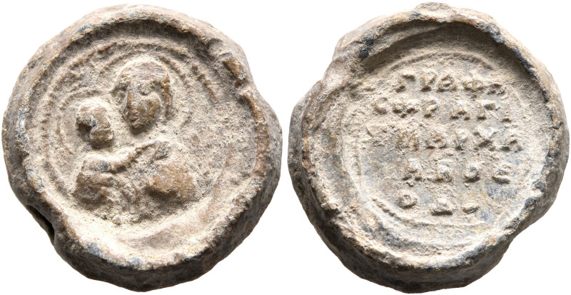 Theodoros Marchapsabos, 2nd half 11th century. Seal (Lead, 19 mm, 9.47 g, 12 h)....