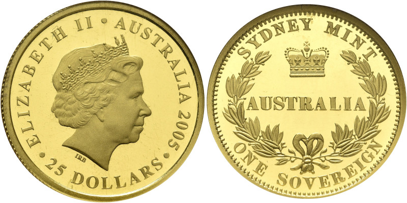 AUSTRALIA, Commonwealth. Elizabeth II, 1952-2022. 25 Dollars 2005 (Gold, 23 mm, ...