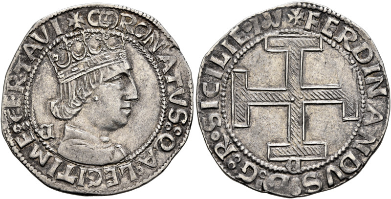 ITALY. Napoli (Regno). Ferdinando I (Don Ferrante), 1458-1494. Coronato (Silver,...