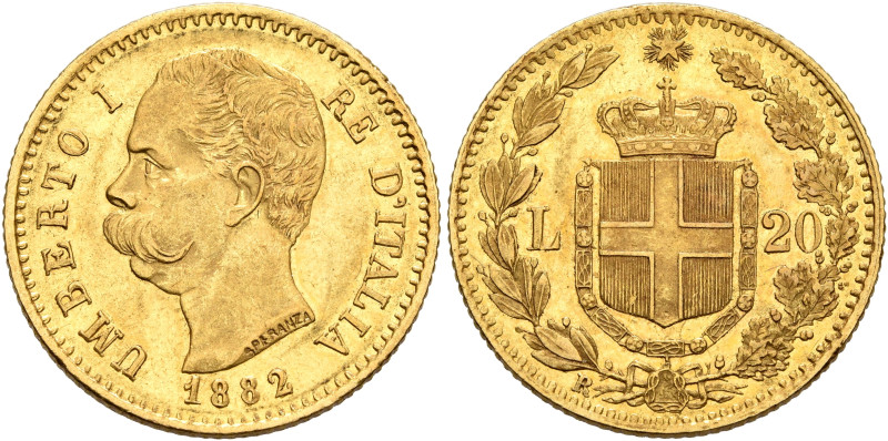 ITALY. Regno d'Italia. Umberto I, 1878-1900. 20 Lire 1882 (Gold, 21 mm, 6.44 g, ...