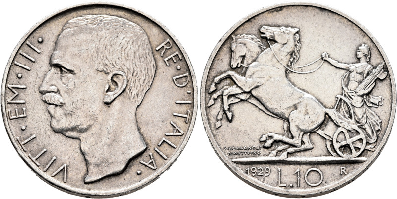 ITALY. Regno d'Italia. Vittorio Emanuele III, 1900-1946. 10 Lire 1929 R (Silver,...