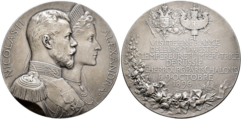 RUSSIA, Tsars of Russia. Nikolai II Aleksandrovich, 1894-1917. Medal 1896 (Silve...