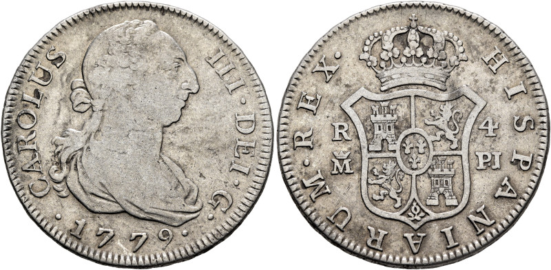 SPAIN, Reino de España. Carlos III, 1759-1788. 4 Reales 1779 (Silver, 13.50 g), ...