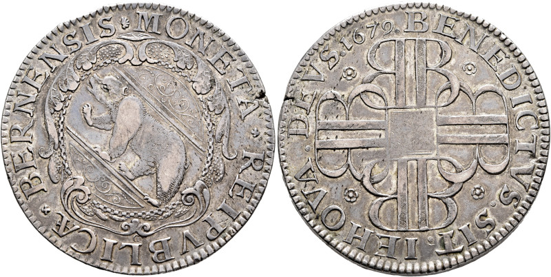 SWITZERLAND. Bern. Stadt. Taler 1679 (Silver, 41 mm, 27.77 g, 11 h). MONETA REIP...