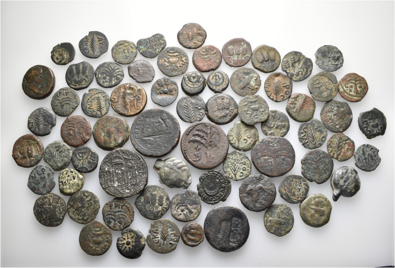 A lot containing 74 bronze coins. Mostly: Judaea. Fine to very fine. LOT SOLD AS...