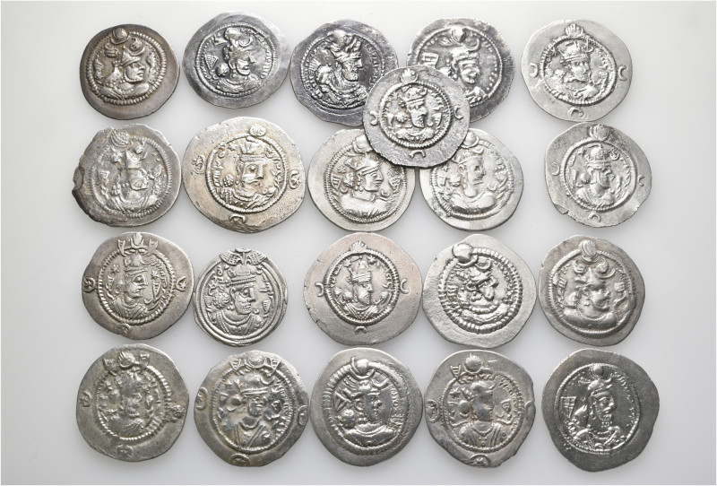 A lot containing 21 silver coins. All: Sasanian drachms. About very fine to good...