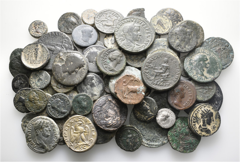 A lot containing 77 silver and bronze coins. All: Roman Provincial. Fine to good...