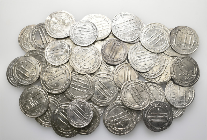 A lot containing 58 silver coins. All: Abbasids. About very fine to good very fi...