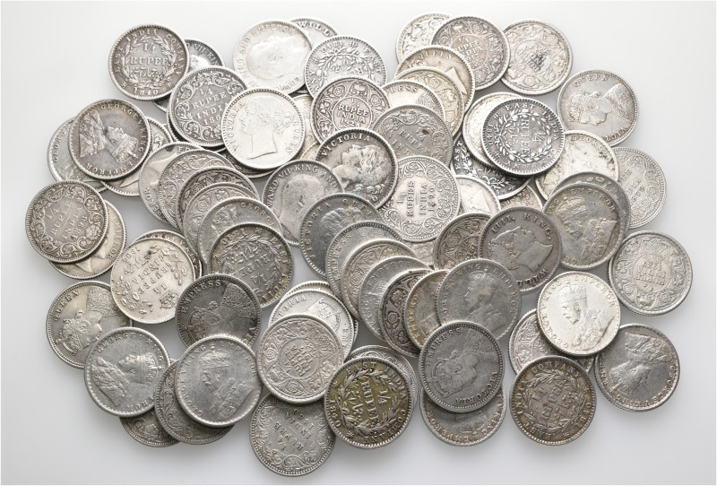 A lot containing 75 silver coins. All: British India. Very fine to extremely fin...