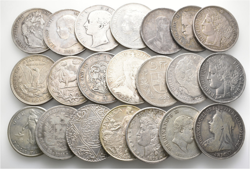 A lot containing 21 silver coin. All: World. Mint errors. Fine to extremely fine...