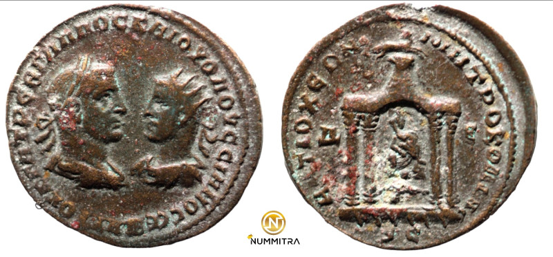 Gordian III. and Gordian II. (238-244 AD). Æ Bronze. (30mm, 21,01g) Seleucis and...