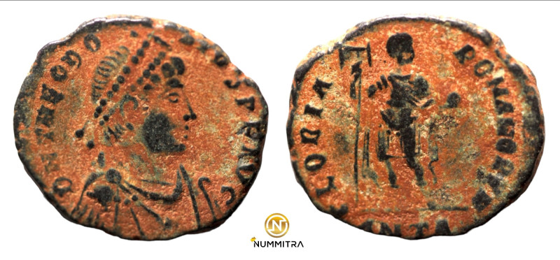 Theodosius I. (392-395 AD). Follis. (21mm, 4,53g) Antioch. Obv: DN THEODOSIVS PF...