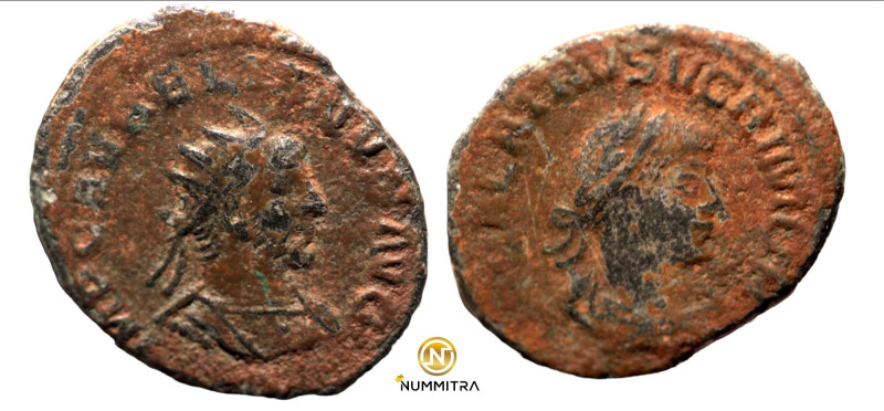 Aurelian / Vabalathus. (271-272 AD). AR Antoninian. (21mm, 2,71g) Antioch. Obv: ...