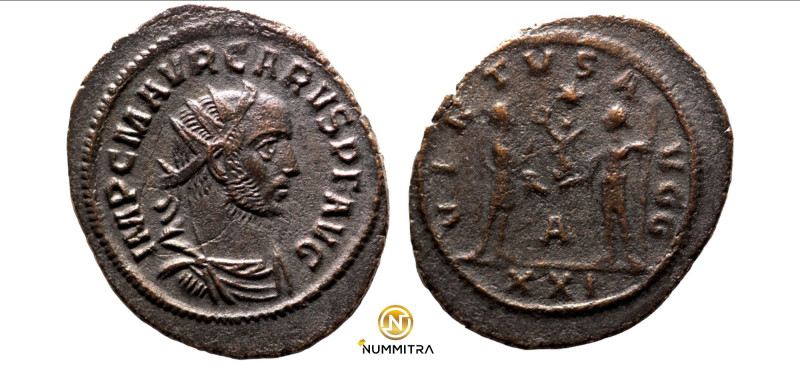 Carus. (282-283 AD). Æ Antoninian. (23mm, 3,70g) Antioch. Obv: IMP C M AVR CARVS...