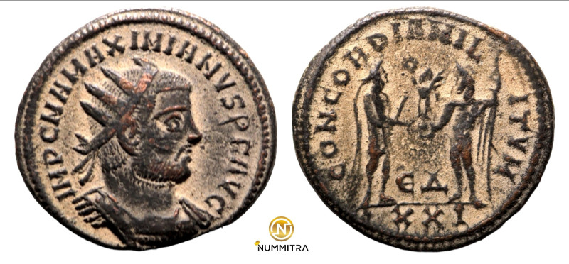 Maximianus. (285-295 AD). Æ Antoninian. (21mm, 3,89g) Antioch. Obv: IMP CMA MAXI...