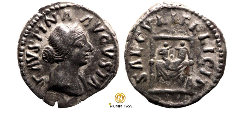 Faustina II. minor (147-176 AD). Denar. (18mm, 2,88g) Rome. Obv: FAVSTINA AVGVST...