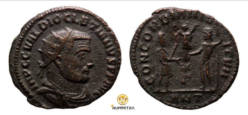 Diocletian. (285 AD). Æ Antoninian. (18mm, 2,73g) Antioch. Obv: IMP C C VAL DIOC...