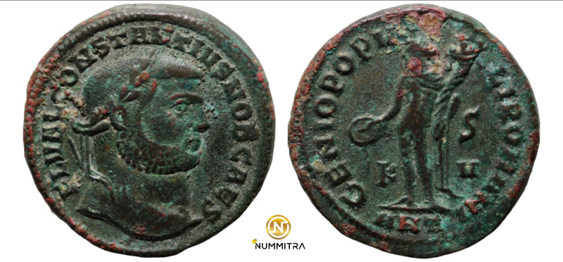 Constantinus I. Chlorus. (297-298 AD). Æ Follis. (26mm, 8,64g) Antioch. Obv: FL ...