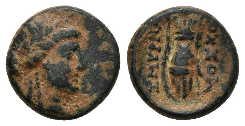 Ionia. Smyrna . MOΣXOΣ (Moschos), magistrate circa 75-50 BC. Bronze Æ (12mm, 2.1...