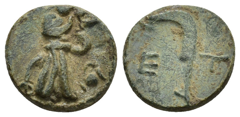 PISIDIA. Etenna. Ae (1st century BC). (3.2 Gr. 14mm.)
Nymph advancing right, hea...