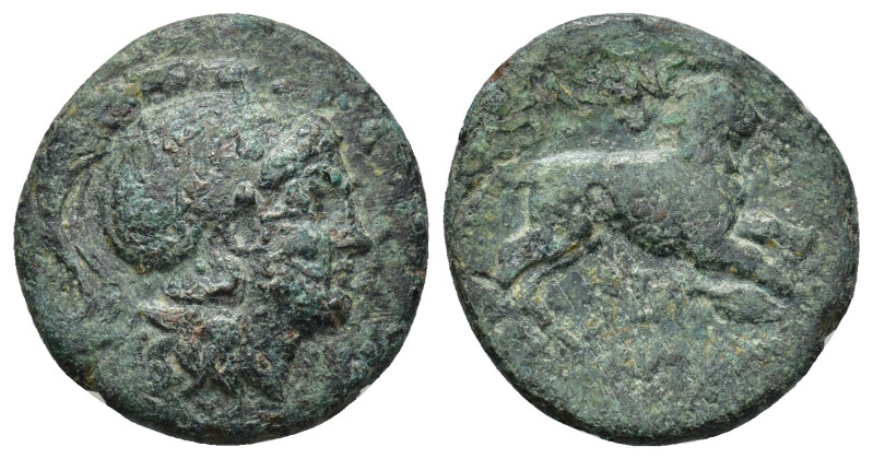 Kings of Thrace. Uncertain mint. Lysimachos 305-281 BC. AE (4.68 Gr. 20mm.) 
Hel...