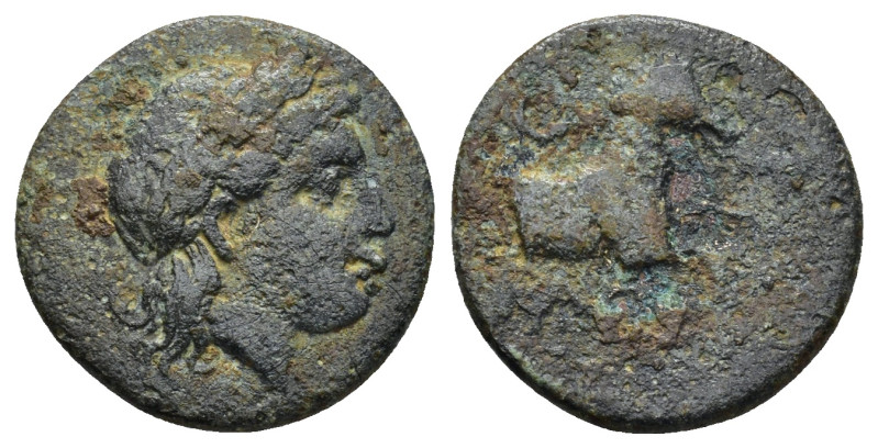 Ionia, Kolophon, c. 360-330 BC. Æ (17mm, 3.35 g). Laureate head of Apollo r. R/ ...