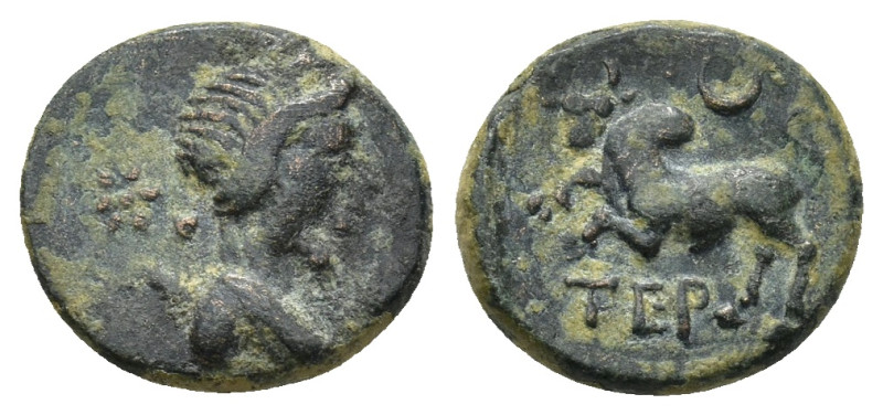 Pisidia. Termessos Major circa 100-0 BC. (2 Gr. 12mm.)
 Laureate, and draped bus...