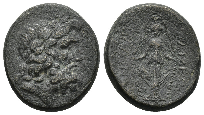 PHRYGIA. Apameia. (Circa100-50 BC). AE. (8.58 Gr. 22mm.) 
Laureate head of Zeus,...