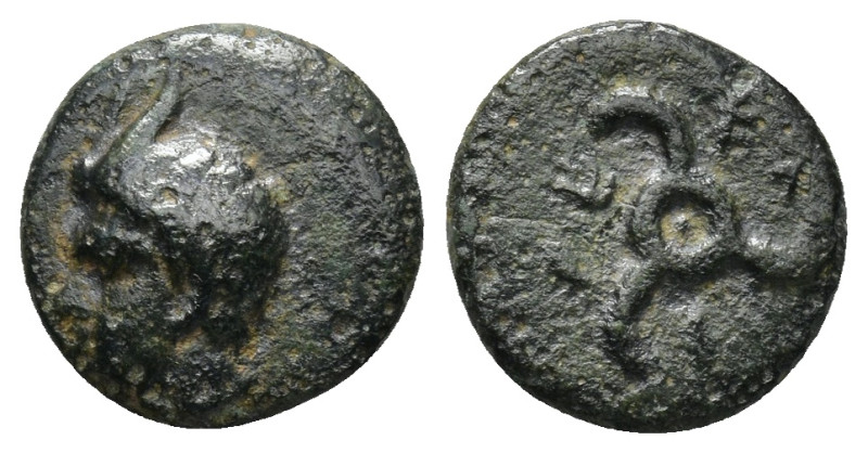 DYNASTS OF LYCIA. Perikles (Circa 380-360 BC). AE. (1.73 Gr. 12mm.) 
 Horned hea...