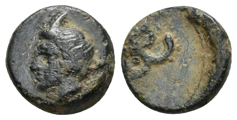 DYNASTS OF LYCIA. Perikles (Circa 380-360 BC). AE. (2.3 Gr. 13mm.) 
 Horned head...