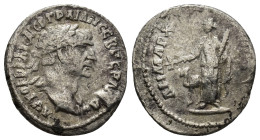 Trajan (98-117). Arabia, Bostra. AR Drachm (20mm, 2.98 g). Laureate bust r., slight drapery. R/ Arabia standing l. holding branch and bundle of cinnam...