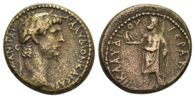 PHRYGIA. Aezanis. Claudius, 41-54. AE (4.74 Gr. 17mm.)
Laureate head of Claudius to right. 
Rev. Zeus standing to left, holding eagle in his extended ...