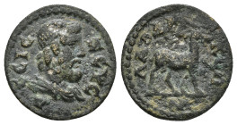 PHRYGIA. Laodikeia. Pseudo-autonomous. Time of Septimius Severus to Caracalla (198-217). Ae. (17mm, 3.0 g)Obv: ZEVC ACEIC. Diademed and draped bust of...