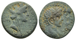 Cilicia. Mopsouestia-Mopsus Claudius AD 41-54. AE (5.44 Gr. 19mm.) 
Turreted, veiled and draped bust of Tyche to right; (date) to left. 
Rev. Laureate...