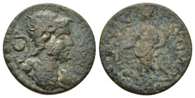 Pisidia. Termessos Major . Semi-autonomous issue circa AD 200-300. AE (6 Gr. 21mm.)
Helmeted and cuirassed bust of Solymos right 
Rev. Tyche standing ...