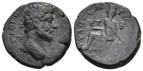 CAPPADOCIA. Tyana. Antoninus Pius (138-161). AE. (4.7 Gr. 23mm.) 
Laureate head right. 
Rev. Tyche seated left on throne decorated with griffin, holdi...