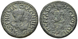 PAMPHYLIA, Perge. Salonina. Augusta, AD 254-268. AE (16.92 Gr. 32mm.). 
Draped bust right, wearing stephane and set on crescent; I (mark of value) to ...