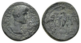 Phrygia. Laodikeia. Gaius, adopted by Augustus AD 4. (3.24 Gr. 15mm.) 
 Bare head right 
Rev. Eagle standing right with spread wings, head to left, be...