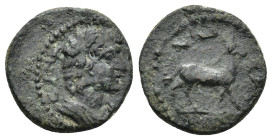 Lydia, Hierocaesarea. Pseudo-autonomous issue under Roman rule. 1st - 2nd century A.D. AE CYNK-ΛHTOC, draped bust of The Senate right / [IEPO]KAI-CAPE...