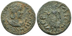 PAMPHYLIA. Perge. Salonina (AD 254-268). AE 10-assaria (28mm, 11.35 g). ΚΟΡΝΗΛΙΑ CΑΛΩΝΙΝΑ N CЄ•, draped bust right, crescent at shoulders; I (value) b...