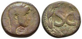 SYRIA, Seleucis and Pieria. Antioch . Nero. AD 54-68. Æ As (24mm, 13.95 g). Laureate head right / S • C within circle; all within laurel wreath.