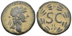 SYRIA, Seleucis and Pieria. Antioch. Trajan. AD 98-117. Æ As (26mm, 15.35 g). Struck AD 102-114. Laureate head right / Large S C; H below; all within ...