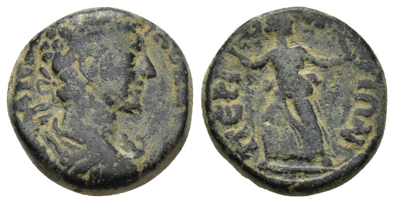 PAMPHYLIA, Perge. Marcus Aurelius. AD 161-180. Æ (17mm, 6.84 g). Laureate and dr...