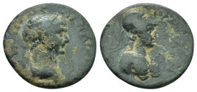 Pamphylia, Attaleia. Trajan. A.D. 98-117. AE (19mm, 3.88 g). Struck A.D. 116-7. Α Κ ΤΡΑΙΑΝΟ ΠΑΡΘΙΚΟ , laureate and draped bust of Trajan right / ΑΤΤΑΛ...