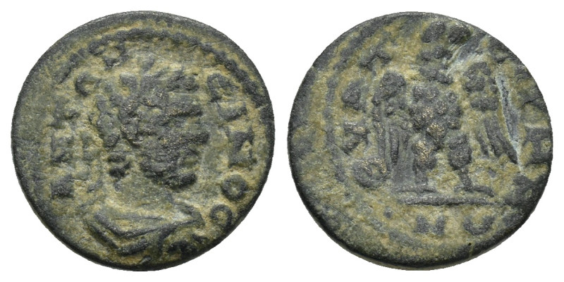 Lydia. Thyateira . Caracalla AD 211-217. Bronze Æ (15mm, 2.5 g). Laureate, drape...